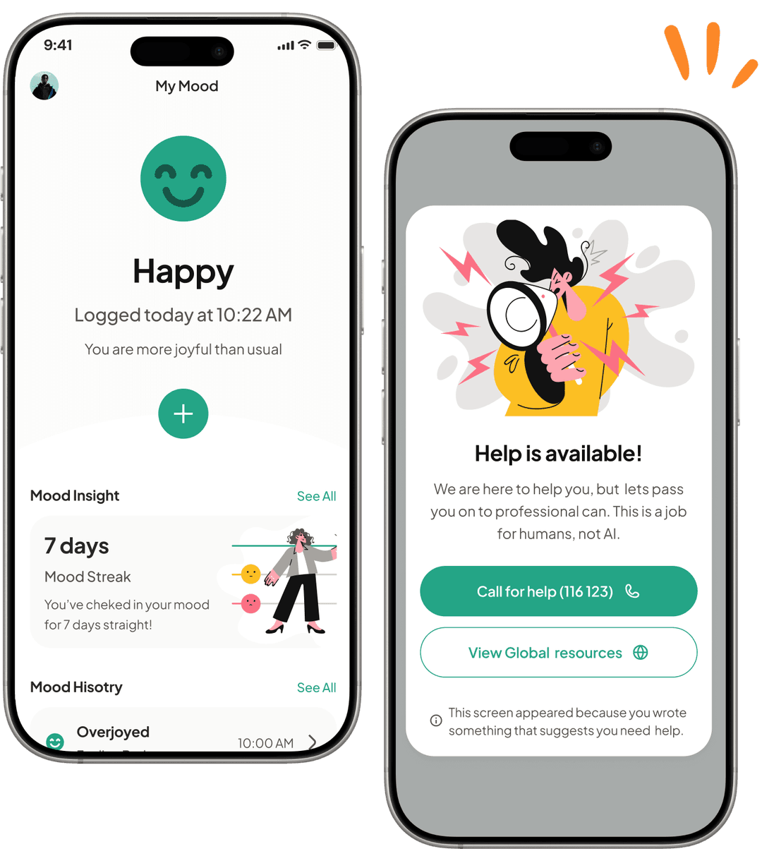Undisturb app – journaling and mood tracking