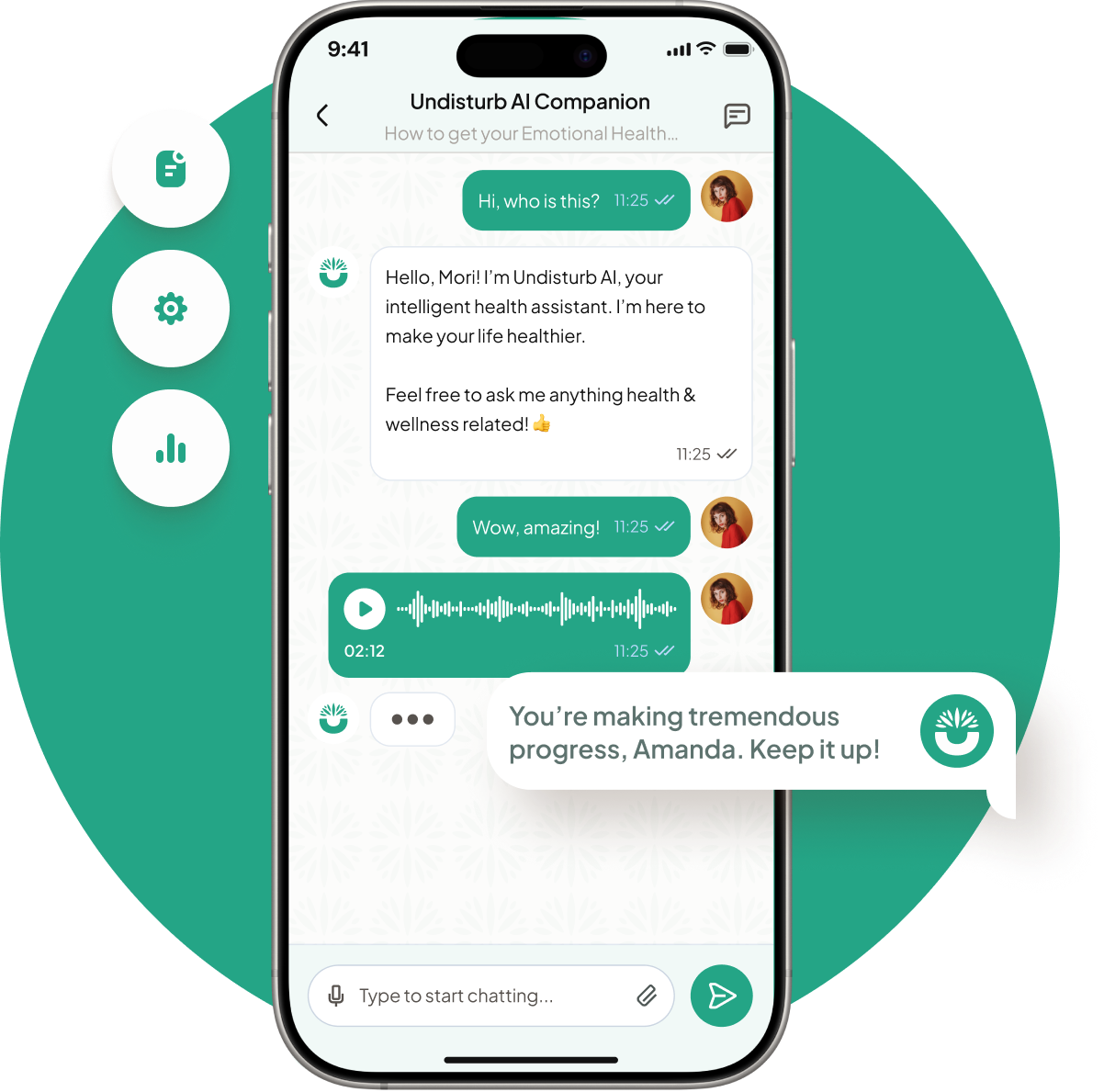 Emotional Support Chatbot Interface