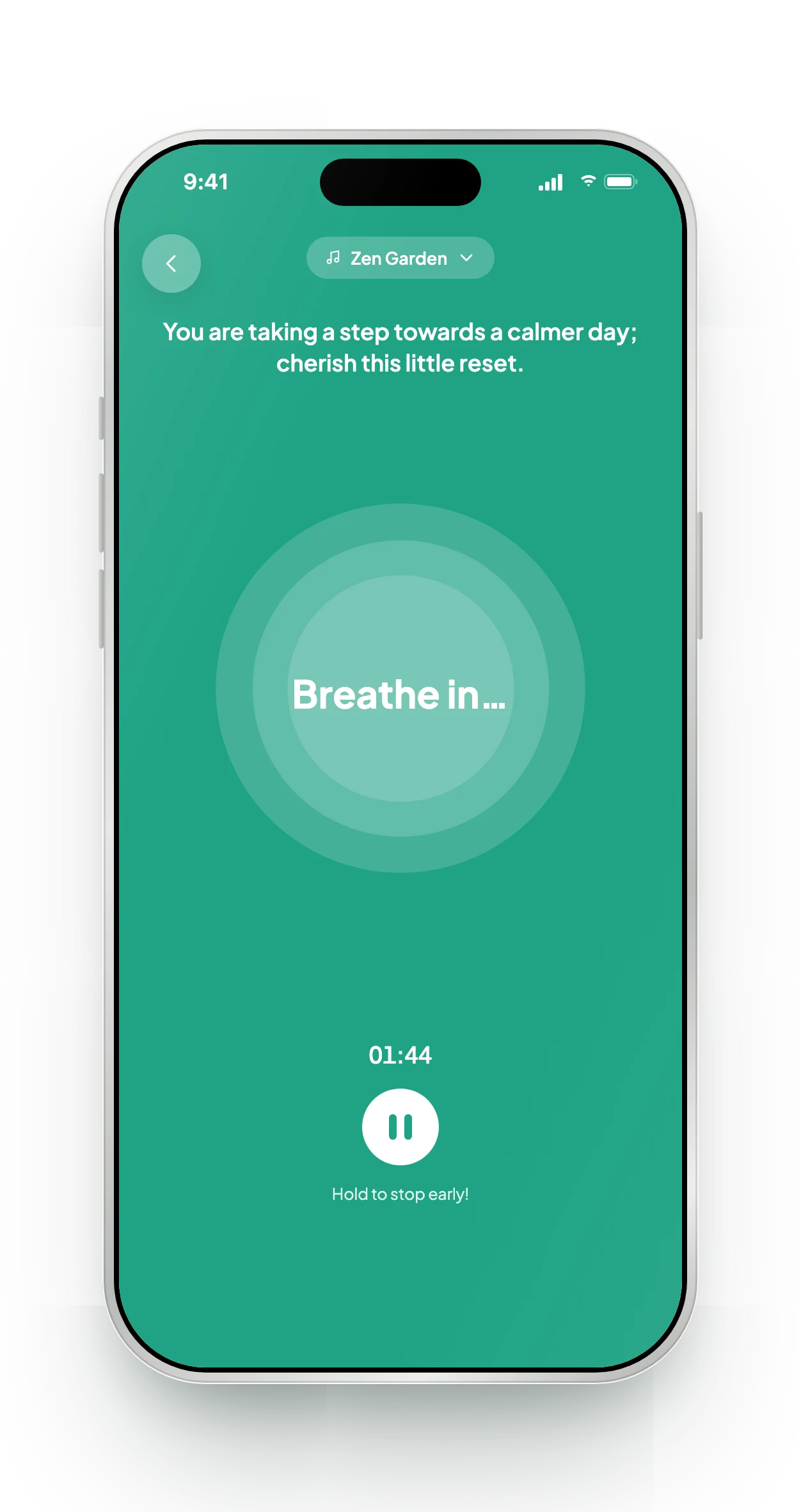 Two-minute breathing reset